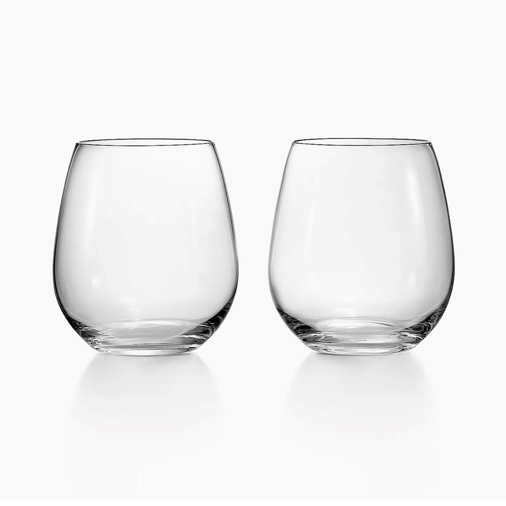 NEW Tiffany & Co. Stemless Red Wine Glasses (2)